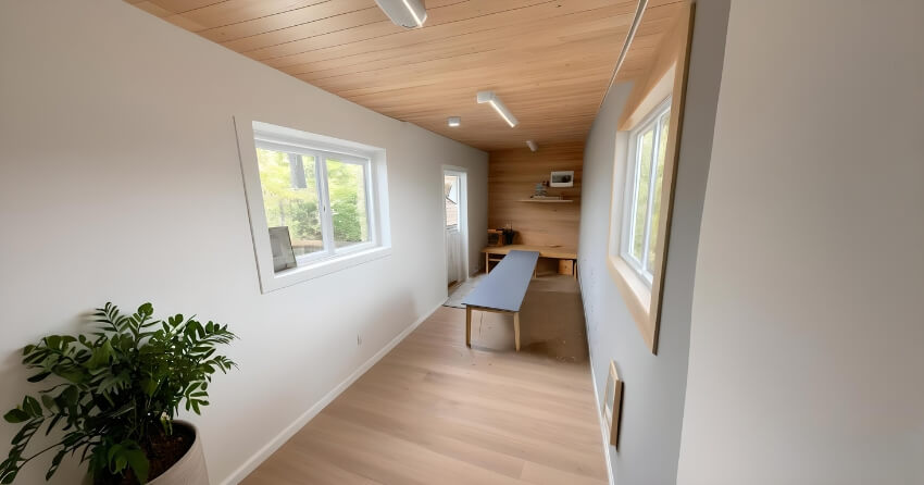 Staged Mobile Office Shipping Container